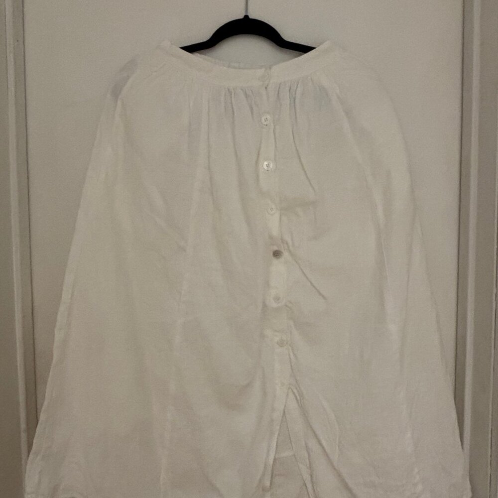 Reformation White Cotton Linen? Button Down Skirt